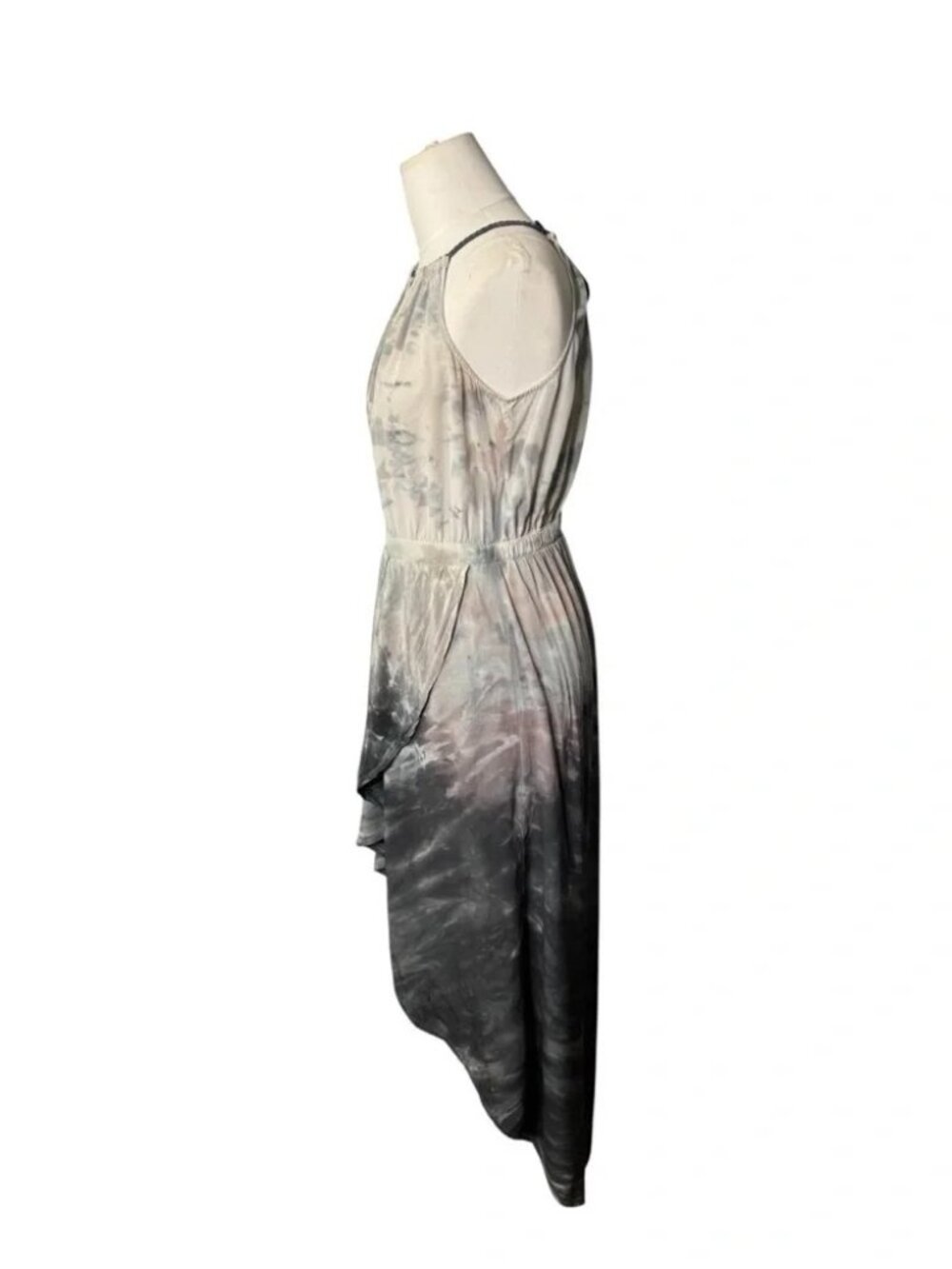 Anthropologie Dip-Dyed Tulip Silk Dress By Gyps 05, High-Low Adorable Size Small - Picture 3 of 9